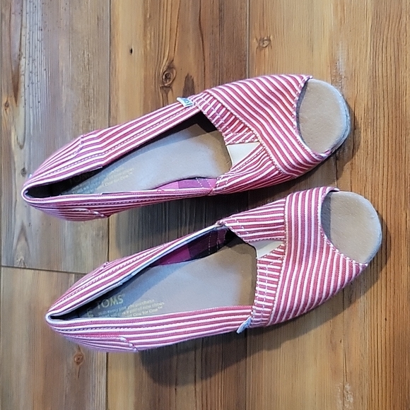 Toms red and white striped wedge sandals - Picture 2 of 7